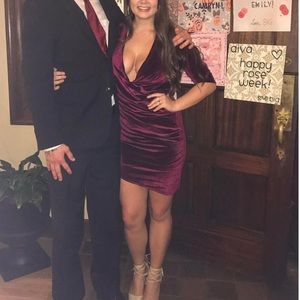 Tobi velvet red wrap dress